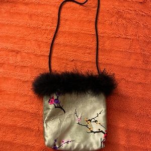 Green Purse with Black Edging